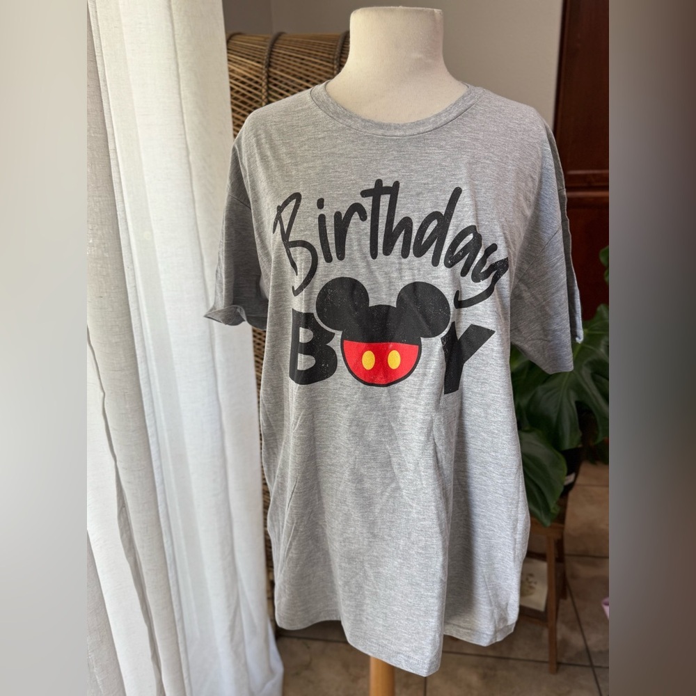 Gray men’s Disney Mickey Mouse Birthday Boy‎ T-Shirt